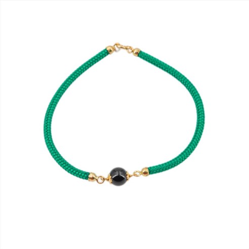 Bracciale Uomo Donna Bimbo Su Coccu in Oro su Cordino verde