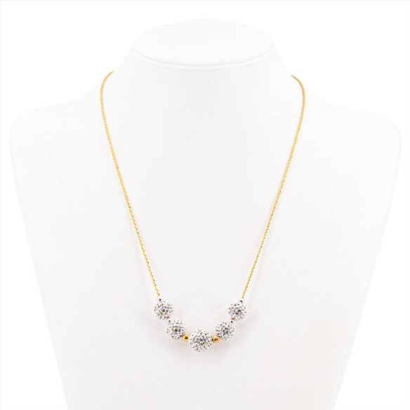 Girocollo Donna Sfere Swarovski e Oro 18 Kt.