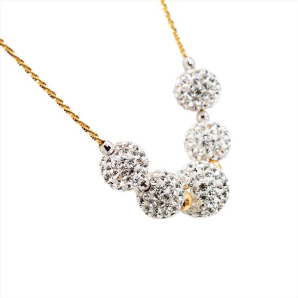 Girocollo Donna Sfere Swarovski e Oro 18 Kt.