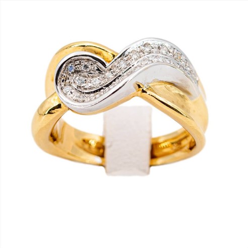 Anello Fascia da Donna Oro 18 Kt con  Diamanti