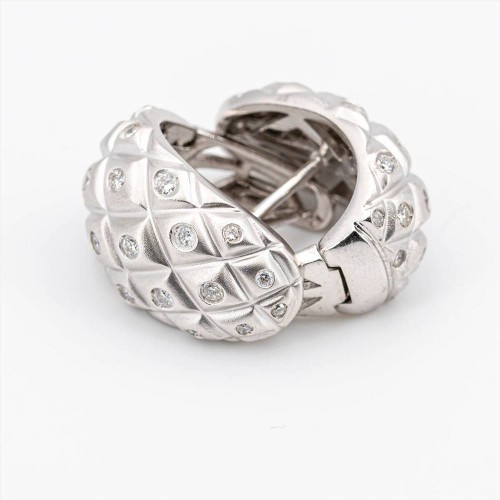 Orecchini A Pressione Laimons In Argento 925: Design Ovale Filigrana Con Zirconi Neri, Gioiello Donna