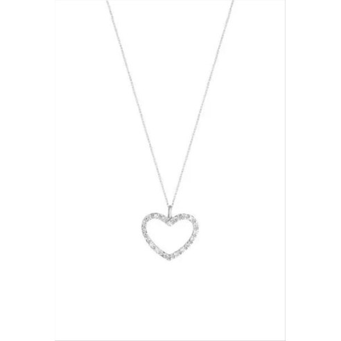 Collana Cuore Donna PG Gioielli Oro Bianco 18 Kt e Diamanti 0,12 Ct.