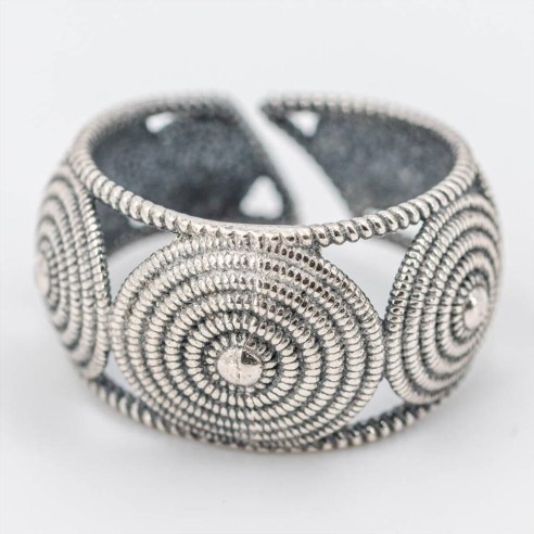 Anello Donna Fascia Corbula Cesto Sardo Argento...