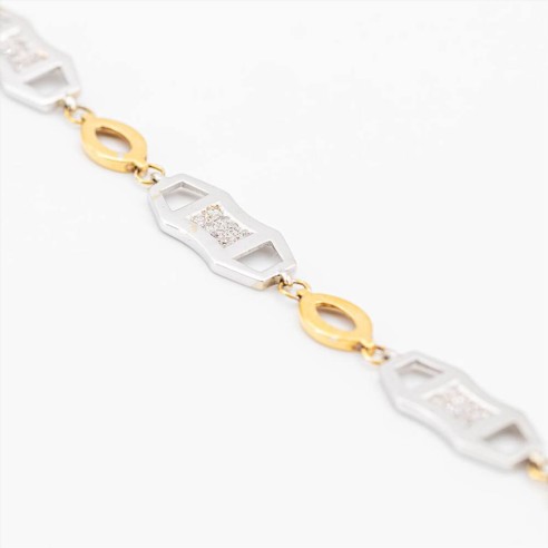 Bracciale Donna Oro giallo e bianco oro 18 Kt....