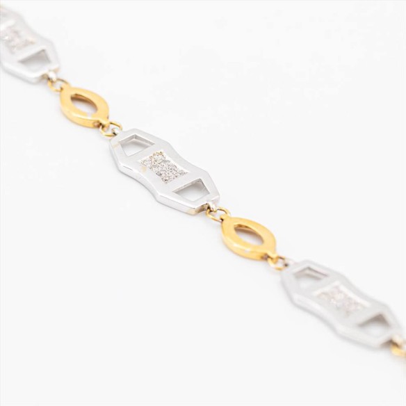 Bracciale Donna Oro giallo e bianco oro 18 Kt. e Diamanti