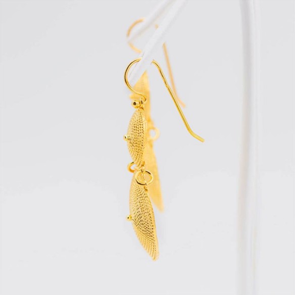 Orecchini Corbula Due Elementi a Scalare Argento 925/ooo Dorato