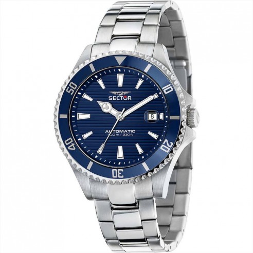 Sector No Limits 230 Orologio Uomo Automatico: Cassa 43mm In Acciaio Riciclato, Quadrante Nero, Vetro Minerale, Impermeabile 20 ATM | Design Sportivo Italiano